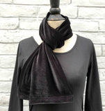 Red Velvet Scarf, Long Scarf, Available in many Colors, Handmade in the USA, Gift For best Friend Female