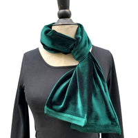Velvet Scarf, Mod Scarf in Black Velvet  or Choose Your Color, Made in USA, Handmade Gift Ideas for Her