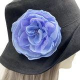 Flower Fascinator, Chiffon Peony Brooch, Fabric Flower Hair Clip, Black Or Choose Your Color, Handmade in The USA