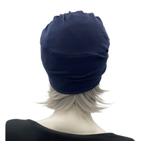 1920s Turban Hat in Navy Blue Stretch Jersey or Choose Your Color, Chemo Headwear, Handmade in USA