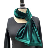 Mod Scarf, Black Velvet Scarf or Choose your Color, Long Scarf for Women,  Made in the USA, Birthday Gift for Best Friend Female