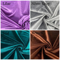 color chart for gold velvet bow head band lilac silver teal brown