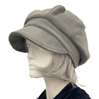 Baker Boy Hat, Newsboy Hat Women, handmade in soft warm fleece  side view