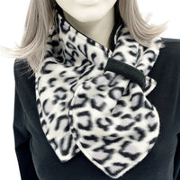 Neck Warmer Women, Leopard Print Fleece Scarf, or Choose Your Color, Handmade in the USA, Best Friend Gifts