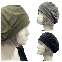 Cotton Beret, Summer Hats Women, Khaki Green or Choose Your Color, Handmade USA