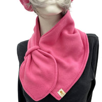 Rose Pink Fleece Beret Hats Women with Matching Scarf, Mothers Day Gift, Handmade USA