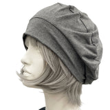 Boston Millinery's Gray Stretch Jersey Beret Handmade in the USA