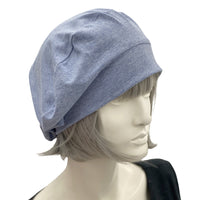 Cotton Beret, Summer Hats Women in light denim blue, Lined or Unlined, Handmade in USA