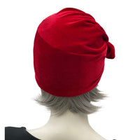 Rear View Red Velvet Turban, or Choose Your Color, Fashion Turban and Cocktail Hat, Chemo Headwear, Handmade in the USA