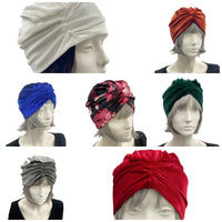 Color collage for the Velvet Turban, Vintage Style Headwrap Women. Handmade in the USA Boston Millinery