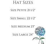 Hat sizings chart for women, Boston Millinery