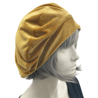 Champagne Velvet Beret, Satin Lined Winter Hat Women, Birthday Gifts for Women, Handmade in the USA