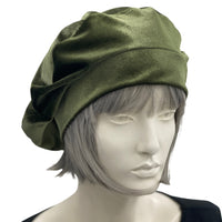 Champagne Velvet Beret, Satin Lined Winter Hat Women, Birthday Gifts for Women, Handmade in the USA