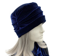 1920s Cloche Hats, Comfortable Velvet Satin Lined Beanie, Chemo Headwear, Winter Hat Women, Handmade in USA