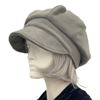 Newsboy Winter Hat, Baker Boy Cap, Burgundy Fleece Hat or Choose Your Color, Gift for Best Friend Female, Handmade in USA