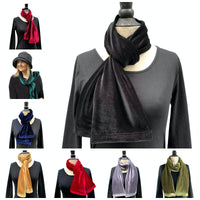 Velvet Scarf, Mod Scarf in Black Velvet  or Choose Your Color, Made in USA, Handmade Gift Ideas for Her