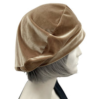 Champagne Velvet Beret, Satin Lined Winter Hat Women, Birthday Gifts for Women, Handmade in the USA