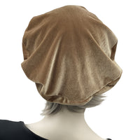Champagne Velvet Beret, Satin Lined Winter Hat Women, Birthday Gifts for Women, Handmade in the USA