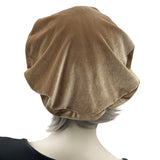 Champagne Velvet Beret, Satin Lined Winter Hat Women, Birthday Gifts for Women, Handmade in the USA