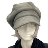 Cabbie Hat in Eggplant Fleece or Choose Your Color, Newsboy Women Hats, Handmade in USA