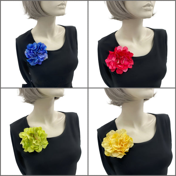 Zipper Flower Magnet/Brooch in Black