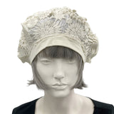 Summer Hats Women, Cream Open Lace Cute Beret, Wedding Hat, Handmade in The USA