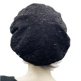 Summer Beret in Black Sparkle Lace, Cocktail Hat, Wedding Hat, Chemo Headwear, Beret Women, Elegant Formal Occasion