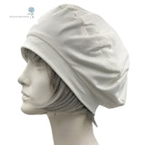 Summer Berets, Off White Cream Beret Women, More Colors, Bad Hair Day and Chemo Headwear, Full Head Covering, Handmade in the USA
