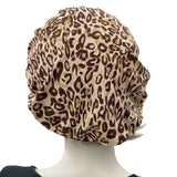 Beret Women, Leopard Print Brown and Cream, Summer Hats Women, Handmade in the USA