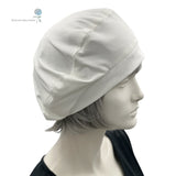 Summer Berets, Off White Cream Beret Women, More Colors, Bad Hair Day and Chemo Headwear, Full Head Covering, Handmade in the USA