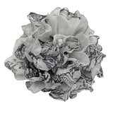 Large Flower Brooch, Black and White Chiffon Rose, Chiffon Fabric Flowers, Handmade in the USA