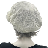 White Lace Beret, Wedding Hat, Summer Hats Women, Handmade in the USA