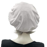 Cute Beret, White Jersey Knit Beret, Summer Hats Women, Chemo Headwear, Handmade in the USA