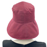 Rain Hat, Cloche Hat Woman, Handmade in Burgundy or Black, Waxed Cotton Hat