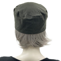 Cadet Cap, Rain Hat in Waxed Cotton, Dark Army Green or Choose your Color, Walk to Work and Dog Walking Hat, Handmade in the USA