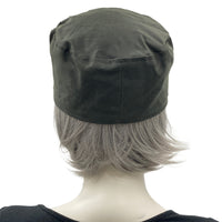 Cadet Cap, Rain Hat in Waxed Cotton, Dark Army Green or Choose your Color, Walk to Work and Dog Walking Hat, Handmade in the USA