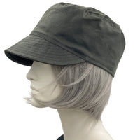 Cadet Cap, Rain Hat in Waxed Cotton, Dark Army Green or Choose your Color, Walk to Work and Dog Walking Hat, Handmade in the USA