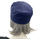 Peaked Cap, Cadet Hat, Summer Hats Women, Size Large Ready to Ship, Navy Blue Linen Cap, Handmade in the USA