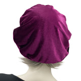 Raspberry Beret, Velvet Beret, Slouchy Beret Hats Women, Chemo Headwear, Handmade in the USA