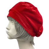 Raspberry Beret, Velvet Beret, Slouchy Beret Hats Women, Chemo Headwear, Handmade in the USA