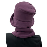 Neck Warmer Women, Polartec Fleece Scarf, Eggplant or Black, Handmade in the USA