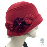 Fleece Cloche Hat, Winter Hats Women, Burgundy or Choose Your Color, Unique Gift, Chemo Headwear, Handmade in the USA