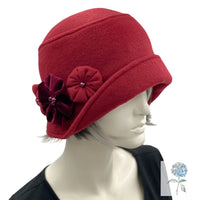 Fleece Cloche Hat, Winter Hats Women, Burgundy or Choose Your Color, Unique Gift, Chemo Headwear, Handmade in the USA