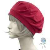 Red Beret, Handmade in Deep Red Jersey Knit, Beret Hats For Women, More Colors Available