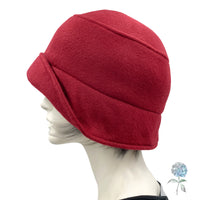 Fleece Cloche Hat, Winter Hats Women, Burgundy or Choose Your Color, Unique Gift, Chemo Headwear, Handmade in the USA