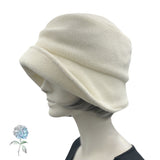 Winter Hats Women, 1920s Cloche Hat, in Warm Fleece and Satin Lined, Cream or Choose Your Color, Handmade in the USA