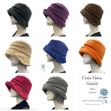 Winter Hats Women, 1920s Cloche Hat, in Warm Fleece and Satin Lined, Cream or Choose Your Color, Handmade in the USA