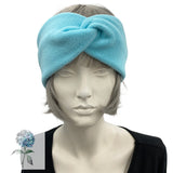 Twisted Turban Headband, Light Blue Fleece or Choose Your Color, Head Wrap Women, Handmade in the USA