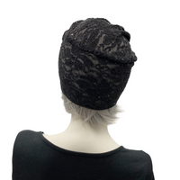 black lace turban rear view