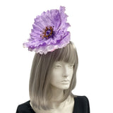 Oversize Purple Poppy fascinator headpiece headband BostonMillinery Garden Party